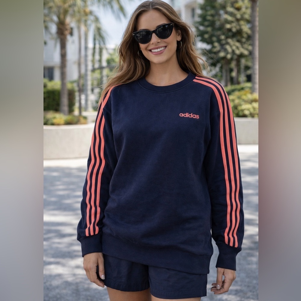 adidas Womens Essentials 3-Stripe Fleece Sweatshirt
